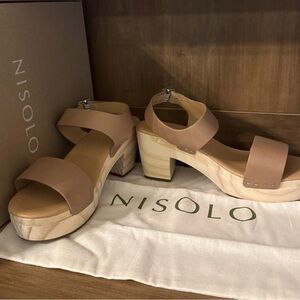 Nisolo Tan Leather Block Heel Sandals